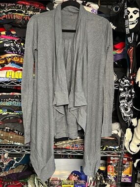 LULULEMON women's grey knit lightweight flowy cardigan sweater, S/M.